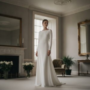 contemporary wedding dress, Belle & Bouquet